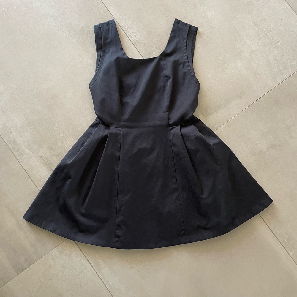 ZARA BASIC Black Fit & Flare Dress (Size L)